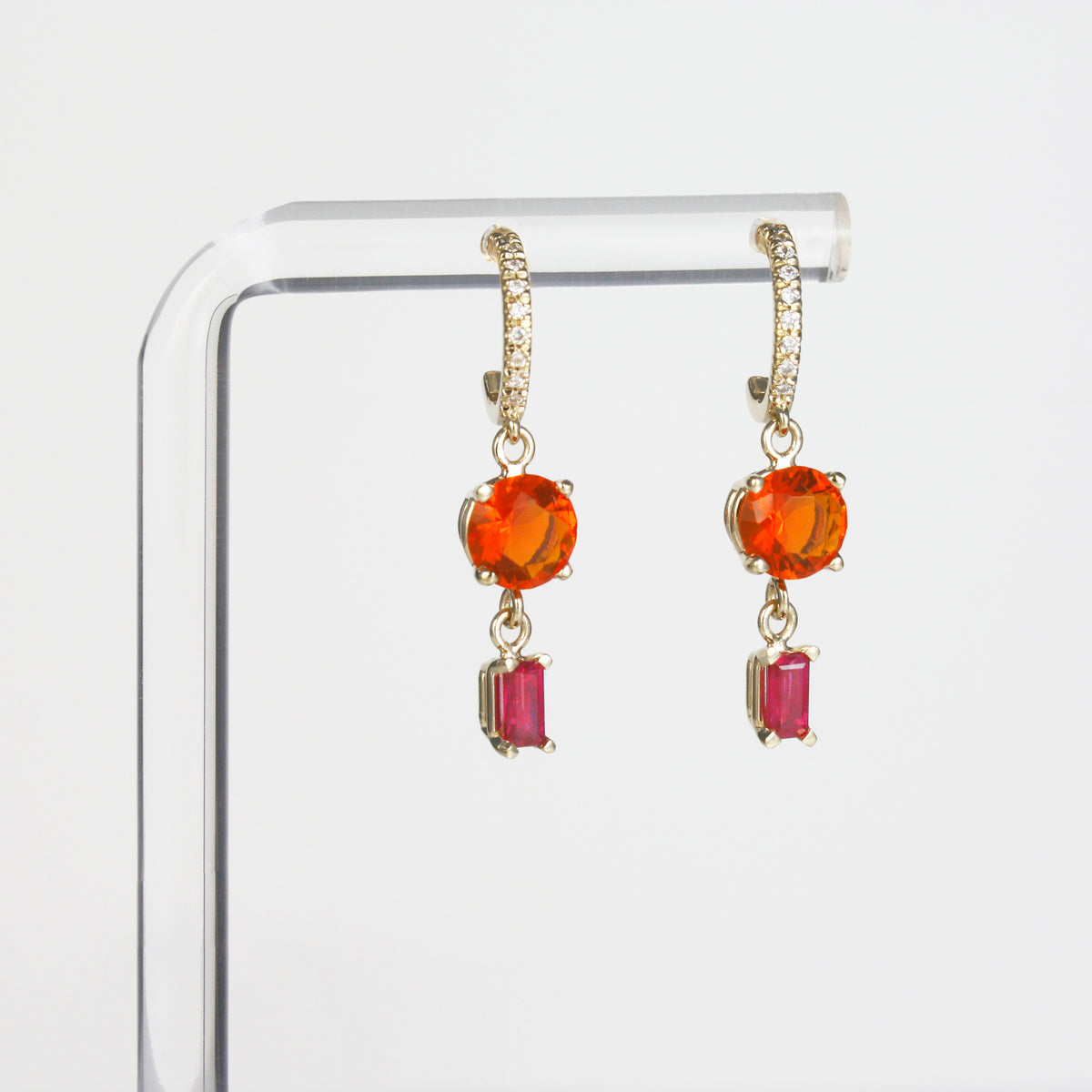 Sparkle Diamond Ruby Hoops – Opaluz